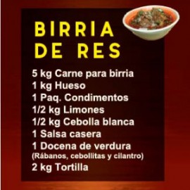Paq Esp 22 Birria de res (5kg Carne P/ Birria)