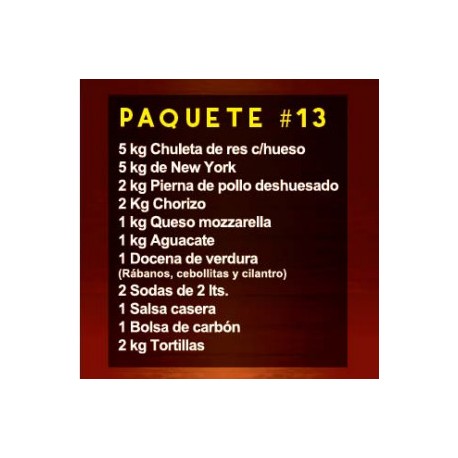 Paq Mix 13 (5Kg Chuleta C/ Hueso)